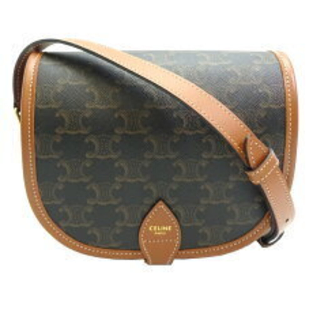 Celine Triomphe Folco Shoulder Bag Black